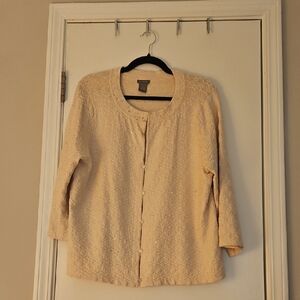 Ann Taylor Silk Sequin Knit Cardigan Sweater